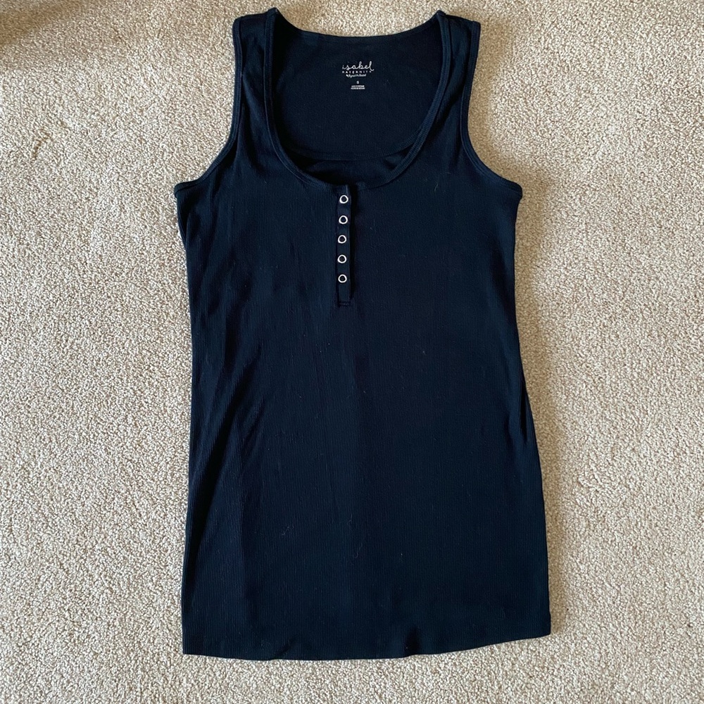 Isabel Maternity Black Tank Top